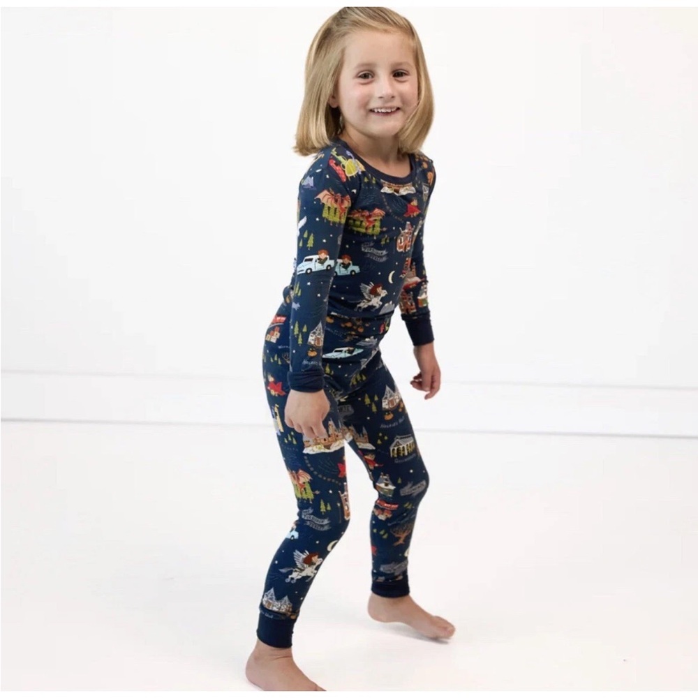 Little Sleepies Navy Pajama Set with Whimsical Print - Picture 5 of 5